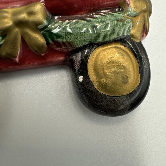 Lot of 2 Fitz & Floyd Christmas Ornament Stocking Horse 2002 & Teddy Wagon 1992 - Picture 9 of 12